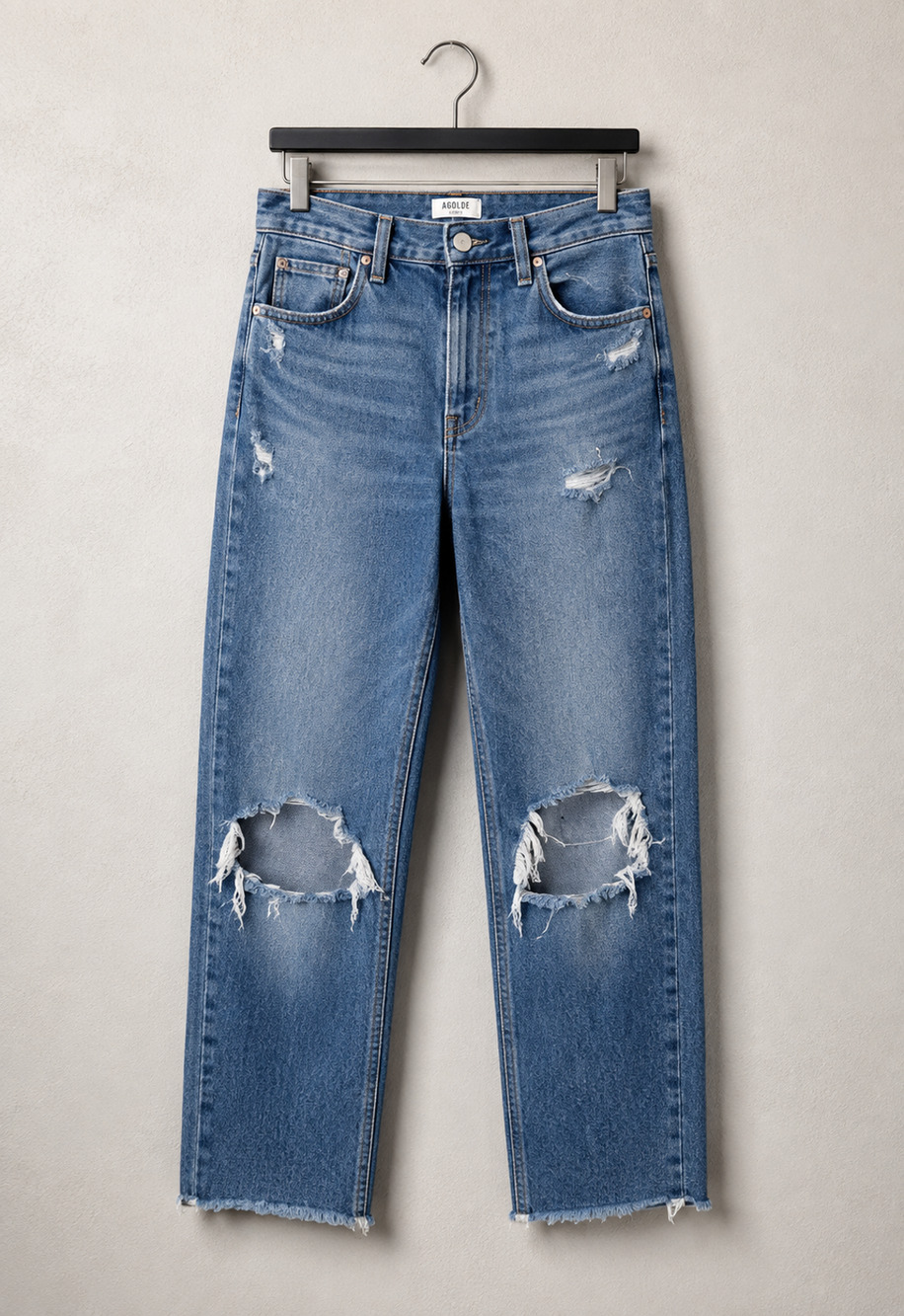 Abercrombie Jeans Womens 26 2 Ankle Straight High Rise Destroyed Distressed Deni
